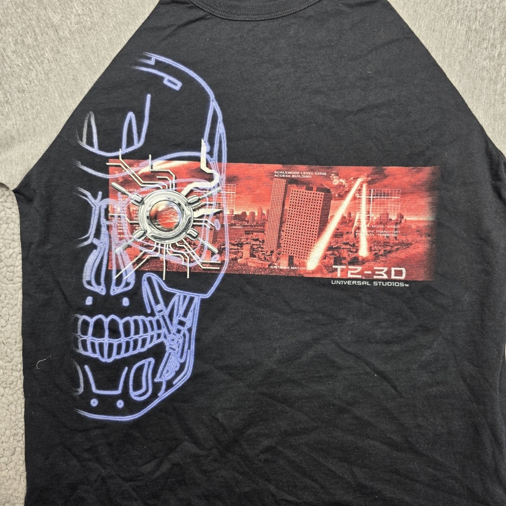 Vtg 90s Rare Universal Studios Terminator 2 3D T Shirt XL Movie Promo ARNOLD